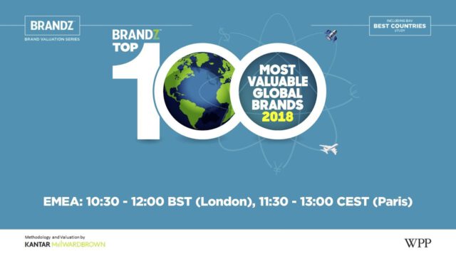 WPP BrandZ Top 100 Most Valuable Global Brands 2018 launch webinar